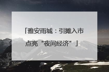 雅安雨城：引摊入市 点亮“夜间经济”
