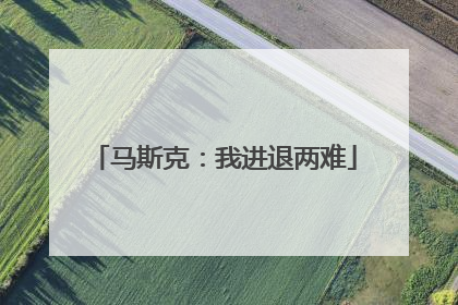 马斯克：我进退两难