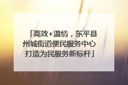 高效+温情，东平县州城街道便民服务中心打造为民服务新标杆