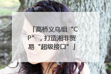 高桥义乌组“CP”，打造湘非贸易“超级接口”
