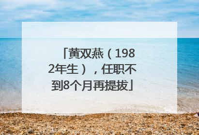 黄双燕（1982年生），任职不到8个月再提拔