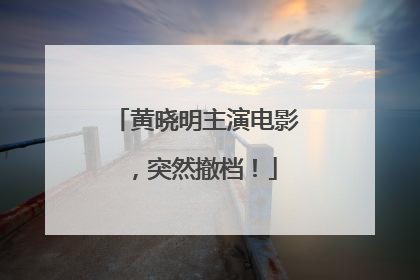 黄晓明主演电影，突然撤档！