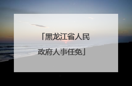 黑龙江省人民政府人事任免