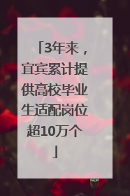 3年来，宜宾累计提供高校毕业生适配岗位超10万个