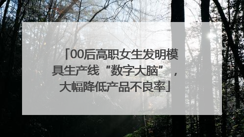 00后高职女生发明模具生产线“数字大脑”，大幅降低产品不良率