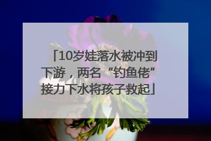 10岁娃落水被冲到下游，两名“钓鱼佬”接力下水将孩子救起