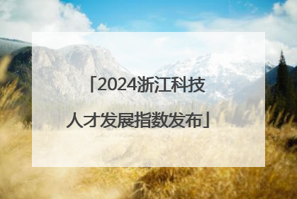 2024浙江科技人才发展指数发布