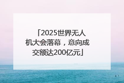 2025世界无人机大会落幕，意向成交额达200亿元