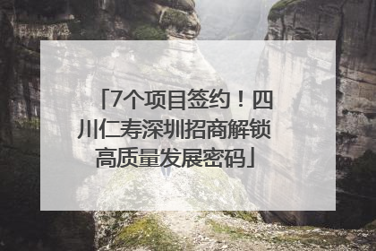 7个项目签约！四川仁寿深圳招商解锁高质量发展密码