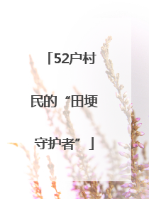 52户村民的“田埂守护者”