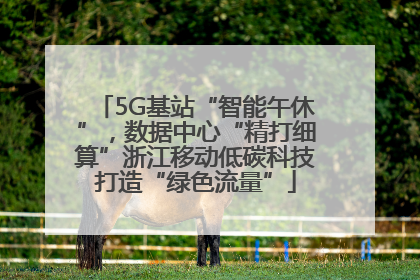 5G基站“智能午休”，数据中心“精打细算”浙江移动低碳科技打造“绿色流量”