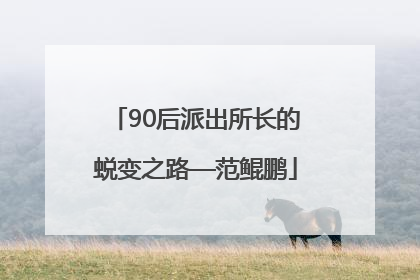 90后派出所长的蜕变之路—范鲲鹏