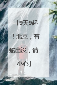 9天9起！北京，有蛇出没，请小心